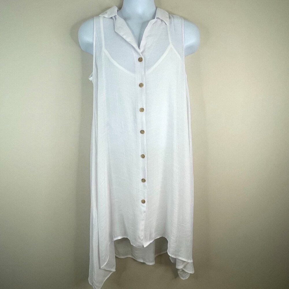 Mlle Gabrielle Beachy Coastal Dress NWT Womens Large Flowy Cruise Vacation Pool